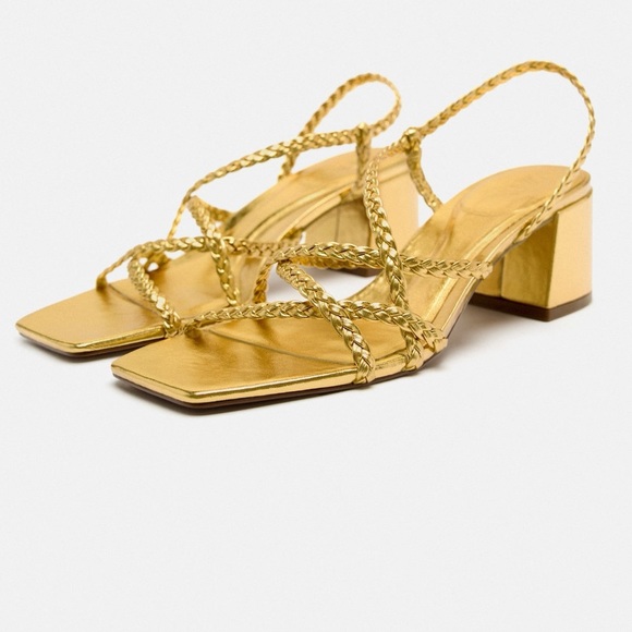 Zara Shoes - ZARA GOLD HEELS